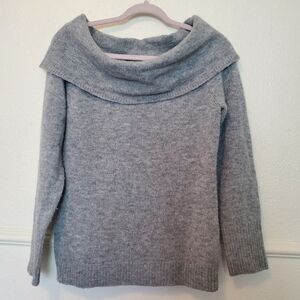 Theory Sabine Wool Off Shoulder Sweater Light Gray Women’s M